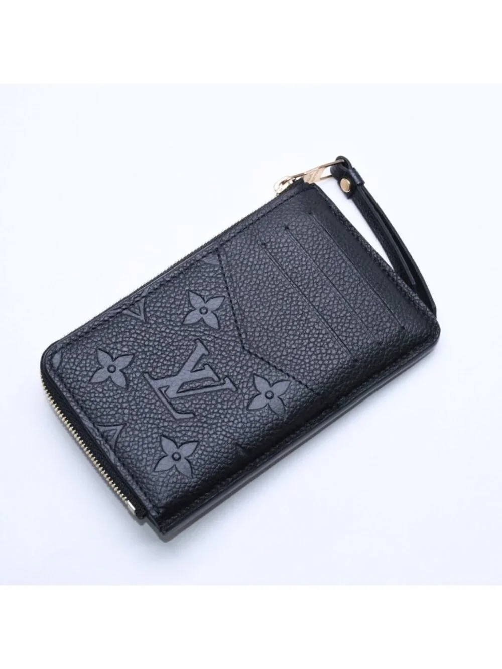 Louis Vuitton Wallet Coin Purse Card Case Porte Cartes Recto Verso Black Gold